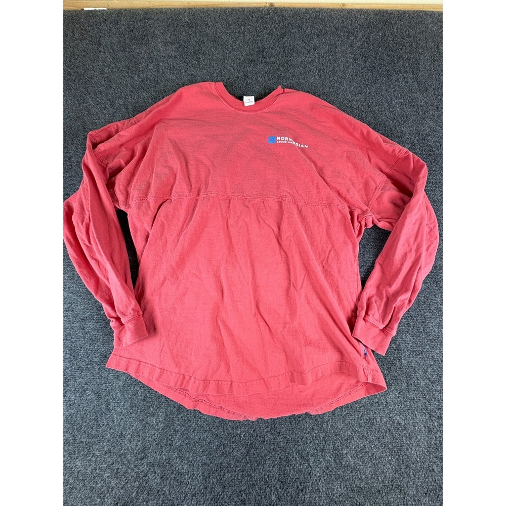 Spirit Jersey Norwegian Cruise Line Top Womens Medium Coral Pink Logo Cotton